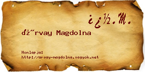 Árvay Magdolna névjegykártya