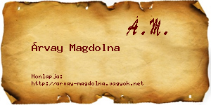 Árvay Magdolna névjegykártya