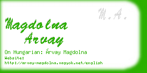 magdolna arvay business card