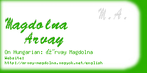 magdolna arvay business card